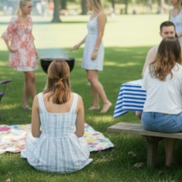 52seven Stripe Sleeveless Dress Size Small - Picture 6 of 14
